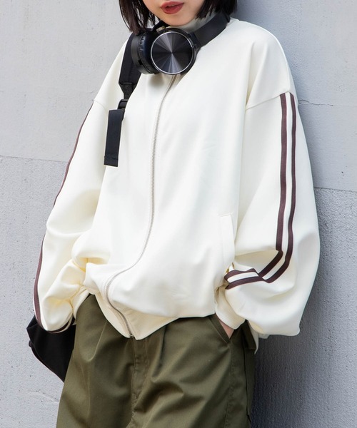 WEGO(ウィゴー)の「WEGO/トラックジャケット(ブルゾン・レディース・サックスブルー/ホワイト・FREE)」の6枚目の写真