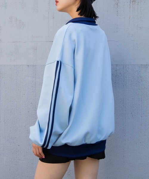 WEGO(ウィゴー)の「WEGO/トラックジャケット(ブルゾン・レディース・サックスブルー/ホワイト・FREE)」の15枚目の写真