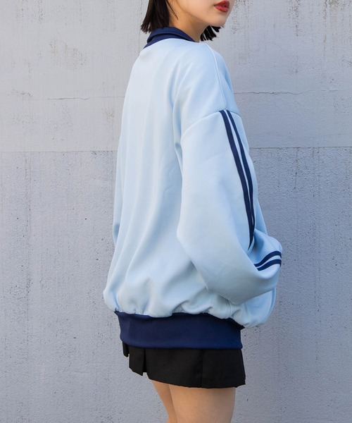 WEGO(ウィゴー)の「WEGO/トラックジャケット(ブルゾン・レディース・サックスブルー/ホワイト・FREE)」の7枚目の写真
