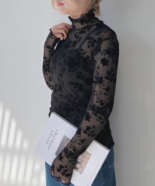 AS KNOW AS plus（アズノゥアズプラス）の「♪ストレッチハイネック（Tシャツ/カットソー・レディース・オフホワイト/ブラック×ホワイト/ブラック系その他/ベージュ系その他/ブラック/グレー系その他/ブラック系その他2/ホワイト系その他2/グレー系その他2/ホワイト系その他3/グレー系その他3・FREE）」の13枚目の写真