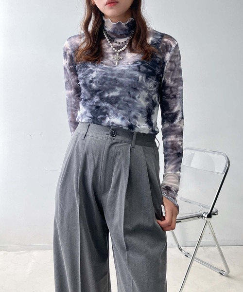 AS KNOW AS plus（アズノゥアズプラス）の「♪ストレッチハイネック（Tシャツ/カットソー・レディース・オフホワイト/ブラック×ホワイト/ブラック系その他/ベージュ系その他/ブラック/グレー系その他/ブラック系その他2/ホワイト系その他2/グレー系その他2/ホワイト系その他3/グレー系その他3・FREE）」の17枚目の写真