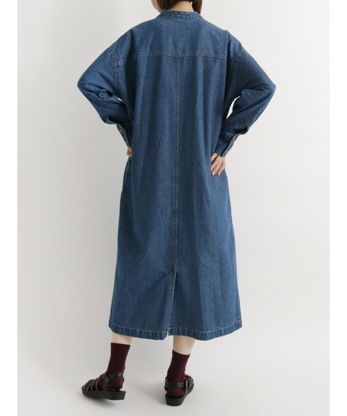 Samansa Mos2 blue(サマンサモスモスブルー)の「【ECO DENIM】ロングジャケット(デニムジャケット・レディース・ネイビー/ブルー/キナリ・フリ-)」の8枚目の写真