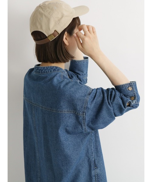 Samansa Mos2 blue(サマンサモスモスブルー)の「【ECO DENIM】ロングジャケット(デニムジャケット・レディース・ネイビー/ブルー/キナリ・フリ-)」の10枚目の写真