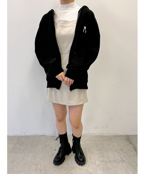 PHILLY（フィリー）の「クマ刺繍ジップパーカー（パーカー・レディース・アイボリー/ブラック/グレー・FREE）」の7枚目の写真