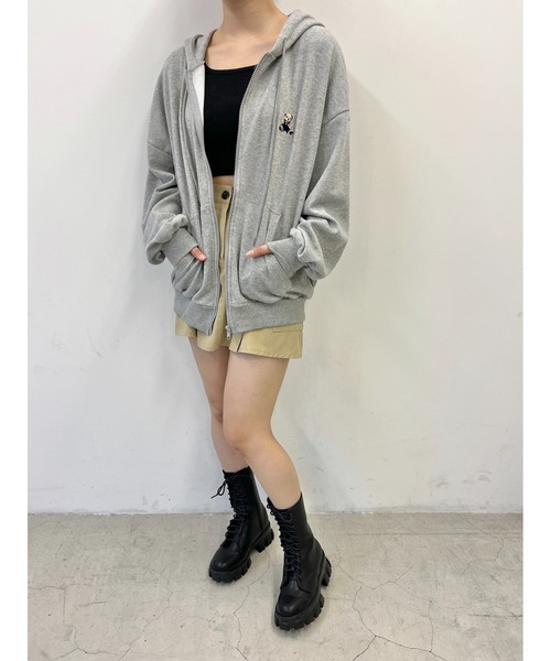 PHILLY（フィリー）の「クマ刺繍ジップパーカー（パーカー・レディース・アイボリー/ブラック/グレー・FREE）」の9枚目の写真