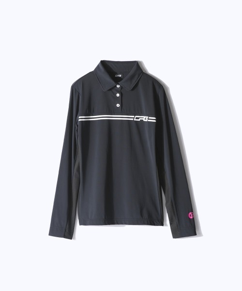 アルチビオレディース長袖UVカットインナー グレー/レッド 接触冷感