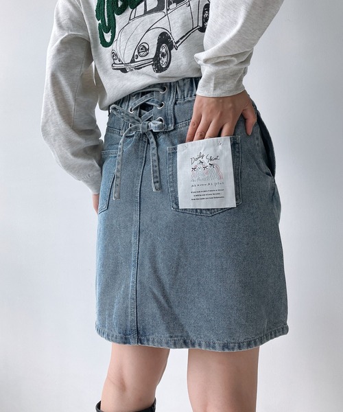 セール】♪フラッシャー付 バックレースアップミニスカート