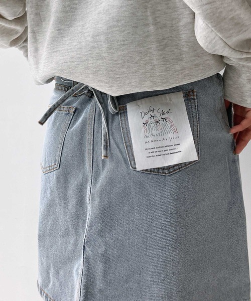 AS KNOW AS plus（アズノゥアズプラス）の「♪フラッシャー付 バックレースアップミニスカート 　セットアップ可能（デニムスカート・レディース・ブラック/アイボリー/モカ/ケミカルウォッシュ/ホワイト系その他/ブラック系/ブラック系その他/カーキ/ホワイト系/ダークインディゴブルー/ピンク/ブラック系その他2/ブルー系/ネイビー系/ブルー系その他/サックスブルー系/ブラック系その他3・FREE）」の18枚目の写真