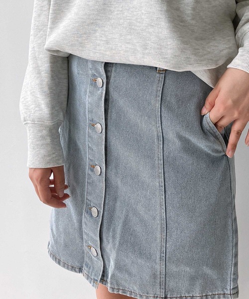 AS KNOW AS plus（アズノゥアズプラス）の「♪フラッシャー付 バックレースアップミニスカート 　セットアップ可能（デニムスカート・レディース・ブラック/アイボリー/モカ/ケミカルウォッシュ/ホワイト系その他/ブラック系/ブラック系その他/カーキ/ホワイト系/ダークインディゴブルー/ピンク/ブラック系その他2/ブルー系/ネイビー系/ブルー系その他/サックスブルー系/ブラック系その他3・FREE）」の21枚目の写真