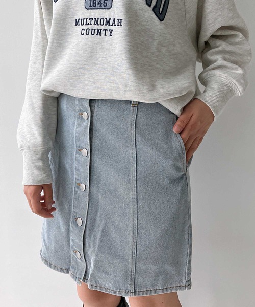 AS KNOW AS plus（アズノゥアズプラス）の「♪フラッシャー付 バックレースアップミニスカート 　セットアップ可能（デニムスカート・レディース・ブラック/アイボリー/モカ/ケミカルウォッシュ/ホワイト系その他/ブラック系/ブラック系その他/カーキ/ホワイト系/ダークインディゴブルー/ピンク/ブラック系その他2/ブルー系/ネイビー系/ブルー系その他/サックスブルー系/ブラック系その他3・FREE）」の22枚目の写真