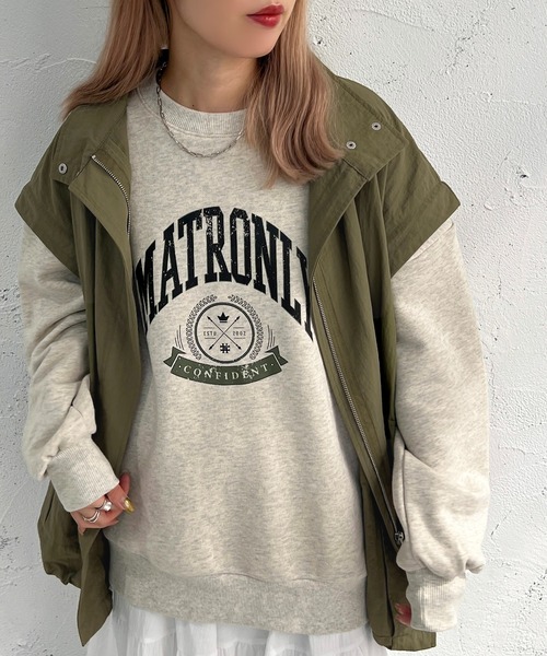 apres jour mignon(アプレジュールミニョン)の「へビーウェイトスウェット【ZOZOTOWN限定アイテム】(スウェット・レディース・アイボリー/ネイビー/ベージュ系その他2/ダークグリーン/オフホワイト/ナチュラル/ブラック系その他/ベージュ系その他/ブラック・フリー/X-LARGE)」の15枚目の写真