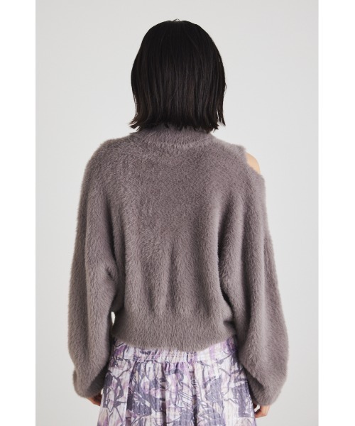 rienda（リエンダ）の「スリットショルダーシャギーニットトップス（ニット/セーター・レディース・オレンジ/アイボリー/ダークグレー/ブラック/ピンク/ブルー・FREE）」の11枚目の写真