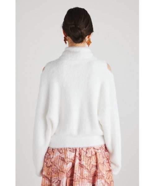 rienda（リエンダ）の「スリットショルダーシャギーニットトップス（ニット/セーター・レディース・オレンジ/アイボリー/ダークグレー/ブラック/ピンク/ブルー・FREE）」の19枚目の写真