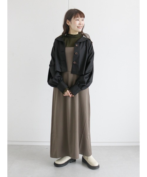 ehka sopo(エヘカソポ)の「シアーチェックハイネックカットソー(Tシャツ/カットソー・レディース・オフホワイト/カーキ/ベージュ・フリ-)」の14枚目の写真