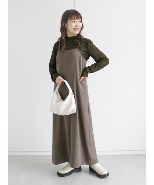 ehka sopo(エヘカソポ)の「シアーチェックハイネックカットソー(Tシャツ/カットソー・レディース・オフホワイト/カーキ/ベージュ・フリ-)」の4枚目の写真