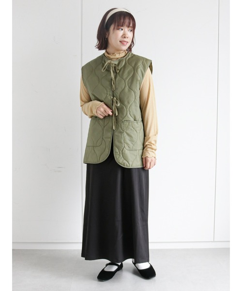 ehka sopo(エヘカソポ)の「シアーチェックハイネックカットソー(Tシャツ/カットソー・レディース・オフホワイト/カーキ/ベージュ・フリ-)」の18枚目の写真
