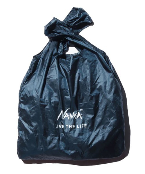 NANGA（ナンガ）の「NANGA/ナンガ POKETABLE ECO BAG(LIVE THE LIFE) リップストップナイロン エコバッグ 2026年春夏（エコバッグ/サブバッグ・メンズ・アッシュブラウン/ブラック/パープル/ネイビー/レッド/ライトブラウン/ライム/グレー/ライトパープル/ライトオリーブ/ブルー・FREE）」の7枚目の写真