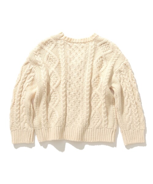 SHOO・LA・RUE（シューラルー）の「【110-140cm】ケーブルニットカーデ（カーディガン/ボレロ・キッズ・ブラウン系/アイボリー・14/13/12/11）」の5枚目の写真