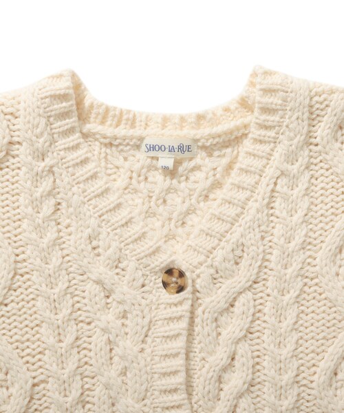 SHOO・LA・RUE（シューラルー）の「【110-140cm】ケーブルニットカーデ（カーディガン/ボレロ・キッズ・ブラウン系/アイボリー・14/13/12/11）」の6枚目の写真