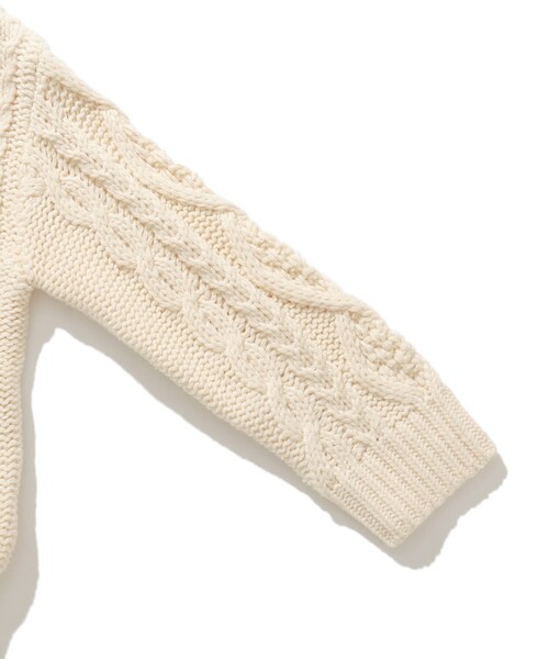 SHOO・LA・RUE（シューラルー）の「【110-140cm】ケーブルニットカーデ（カーディガン/ボレロ・キッズ・ブラウン系/アイボリー・14/13/12/11）」の8枚目の写真