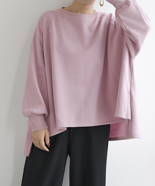 and it_（アンドイット）の「ボリュームスリーブゆる裏起毛プルオーバー（スウェット・レディース・パープル/アイボリー/ピンク/ブラック/モカ・M）」の13枚目の写真