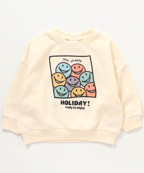 BREEZE by yumi.（ブリーズバイユミ）の「WEB限定 裏起毛バリエーショントレーナー【BREEZE by yumi】（スウェット・キッズ・チャコール/ライム/アイボリー/ブルー/キャメル・100/80/140/130/120/110/90）」の14枚目の写真