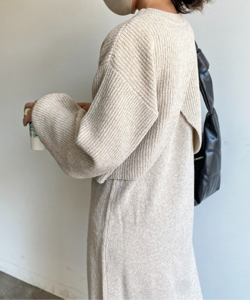 CPCM（シーピーシーエム）の「もちもちニットセットワンピース（ワンピース・レディース・サックスブルー/カーキ/ブラック/アイボリー・FREE）」の13枚目の写真