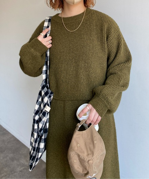 CPCM（シーピーシーエム）の「もちもちニットセットワンピース（ワンピース・レディース・サックスブルー/カーキ/ブラック/アイボリー・FREE）」の19枚目の写真