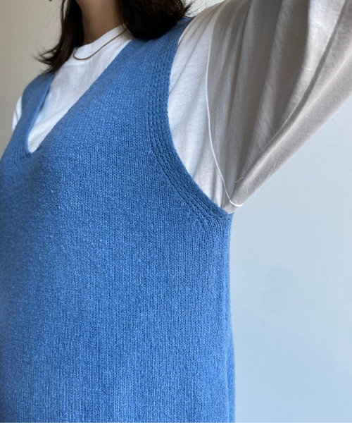 CPCM（シーピーシーエム）の「もちもちニットセットワンピース（ワンピース・レディース・サックスブルー/カーキ/ブラック/アイボリー・FREE）」の21枚目の写真