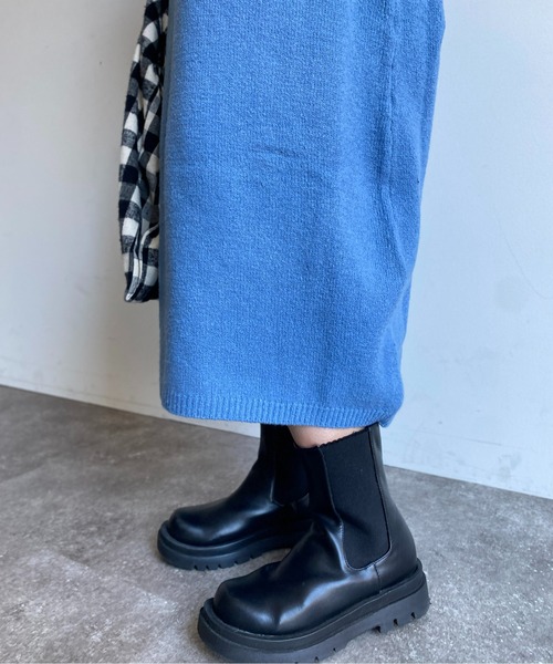 CPCM（シーピーシーエム）の「もちもちニットセットワンピース（ワンピース・レディース・サックスブルー/カーキ/ブラック/アイボリー・FREE）」の12枚目の写真