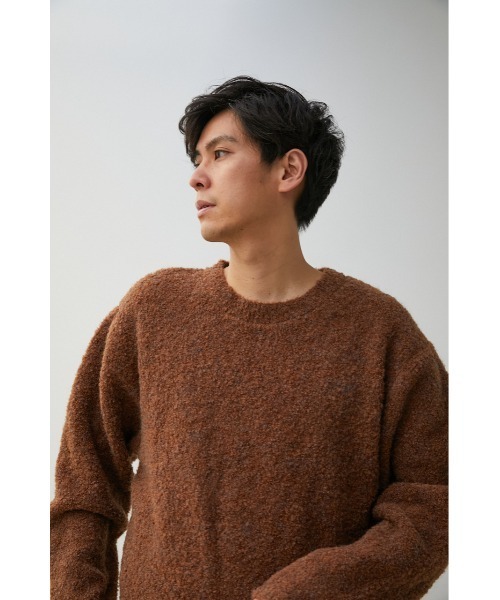 AZUL by moussy（アズールバイマウジー）の「BOUCLE COMFORTABLE KNIT/ブークレコンフォータブルニット（ニット/セーター・メンズ・ネイビー/ライトベージュ/キャメル・LARGE/MEDIUM）」の22枚目の写真