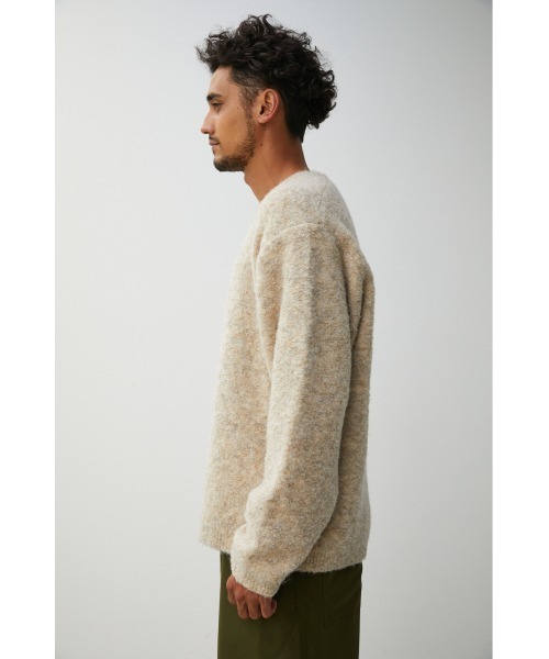 AZUL by moussy（アズールバイマウジー）の「BOUCLE COMFORTABLE KNIT/ブークレコンフォータブルニット（ニット/セーター・メンズ・ネイビー/ライトベージュ/キャメル・LARGE/MEDIUM）」の8枚目の写真