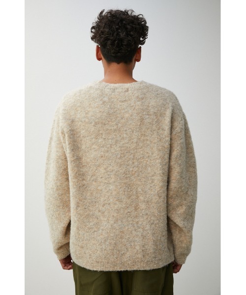 AZUL by moussy（アズールバイマウジー）の「BOUCLE COMFORTABLE KNIT/ブークレコンフォータブルニット（ニット/セーター・メンズ・ネイビー/ライトベージュ/キャメル・LARGE/MEDIUM）」の9枚目の写真