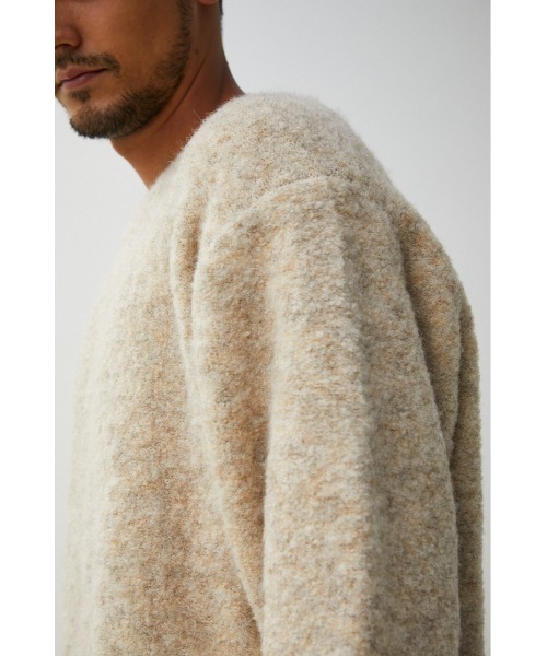 AZUL by moussy（アズールバイマウジー）の「BOUCLE COMFORTABLE KNIT/ブークレコンフォータブルニット（ニット/セーター・メンズ・ネイビー/ライトベージュ/キャメル・LARGE/MEDIUM）」の11枚目の写真