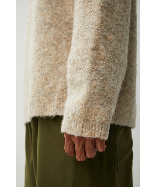AZUL by moussy（アズールバイマウジー）の「BOUCLE COMFORTABLE KNIT/ブークレコンフォータブルニット（ニット/セーター・メンズ・ネイビー/ライトベージュ/キャメル・LARGE/MEDIUM）」の12枚目の写真