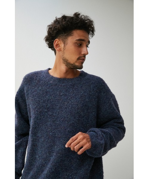 AZUL by moussy（アズールバイマウジー）の「BOUCLE COMFORTABLE KNIT/ブークレコンフォータブルニット（ニット/セーター・メンズ・ネイビー/ライトベージュ/キャメル・LARGE/MEDIUM）」の15枚目の写真