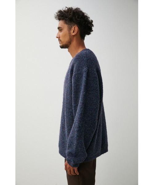 AZUL by moussy（アズールバイマウジー）の「BOUCLE COMFORTABLE KNIT/ブークレコンフォータブルニット（ニット/セーター・メンズ・ネイビー/ライトベージュ/キャメル・LARGE/MEDIUM）」の18枚目の写真