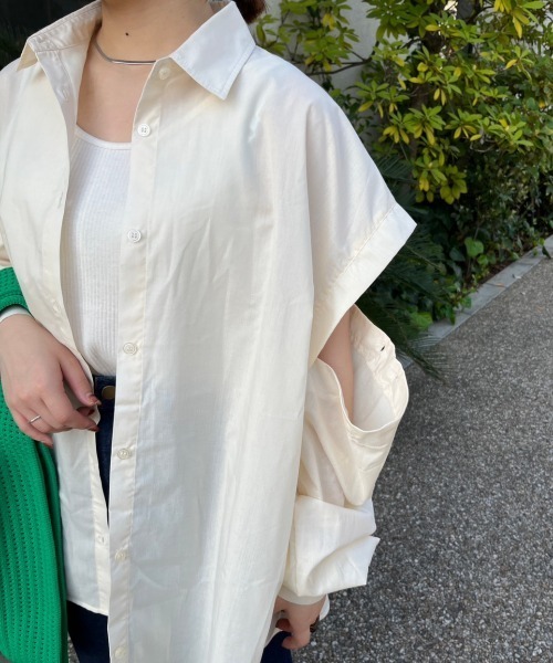 nemne store(ネンネストア)の「【低身長用サイズあり】2way袖開きアソートストライプシャツ(シャツ/ブラウス・レディース・ブルー/アイボリー/ピンク・SMALL/MEDIUM)」の12枚目の写真
