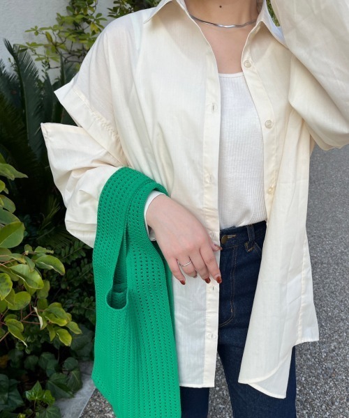 nemne store(ネンネストア)の「【低身長用サイズあり】2way袖開きアソートストライプシャツ(シャツ/ブラウス・レディース・ブルー/アイボリー/ピンク・SMALL/MEDIUM)」の11枚目の写真