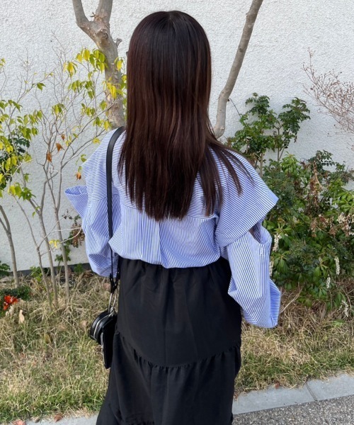 nemne store(ネンネストア)の「【低身長用サイズあり】2way袖開きアソートストライプシャツ(シャツ/ブラウス・レディース・ブルー/アイボリー/ピンク・SMALL/MEDIUM)」の18枚目の写真