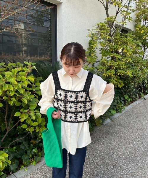 nemne store(ネンネストア)の「【低身長用サイズあり】2way袖開きアソートストライプシャツ(シャツ/ブラウス・レディース・ブルー/アイボリー/ピンク・SMALL/MEDIUM)」の9枚目の写真