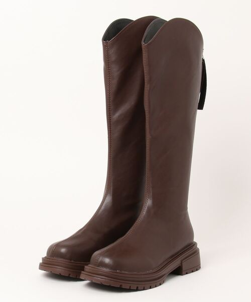 AMELY(エミリー)の「Vカットロングブーツ(ブーツ・レディース・アイボリー/ブラック/ブラウン・36/39/40/38/37/35)」の15枚目の写真