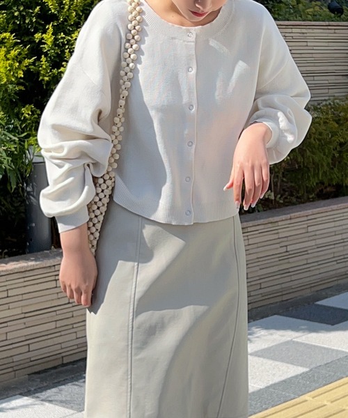 Isn't She?（イズントシー）の「2wayクロップドニットカーディガン（カーディガン/ボレロ・レディース・グレー/アイボリー/グリーン・FREE）」の8枚目の写真