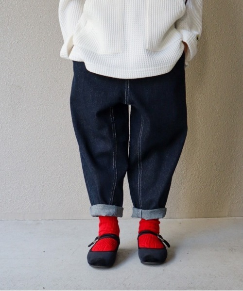 MAKE YOUR DAY(メイクユアデイ)の「テーパードデニムパンツ■80~140cm(デニムパンツ・キッズ・その他/ネイビー/ブルー・110/90/80/120/100/140/130)」の21枚目の写真