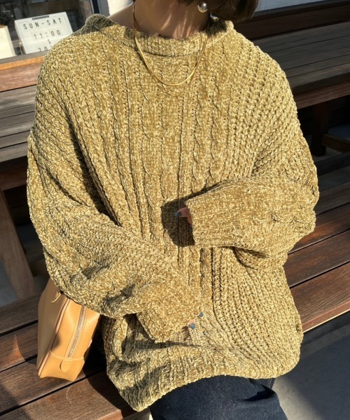 nemne store(ネンネストア)の「【低身長用サイズあり】ネックウォーマー付きロングモールニットプルオーバー(ニット/セーター・レディース・アイボリー/グリーン/ピンク・SMALL/MEDIUM)」の18枚目の写真