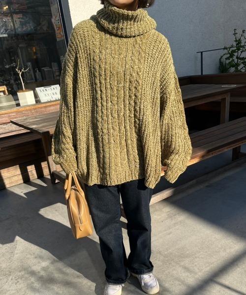 nemne store(ネンネストア)の「【低身長用サイズあり】ネックウォーマー付きロングモールニットプルオーバー(ニット/セーター・レディース・アイボリー/グリーン/ピンク・SMALL/MEDIUM)」の14枚目の写真