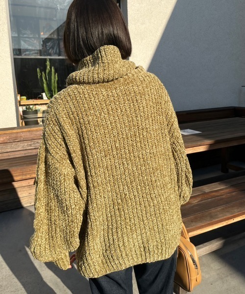 nemne store(ネンネストア)の「【低身長用サイズあり】ネックウォーマー付きロングモールニットプルオーバー(ニット/セーター・レディース・アイボリー/グリーン/ピンク・SMALL/MEDIUM)」の15枚目の写真