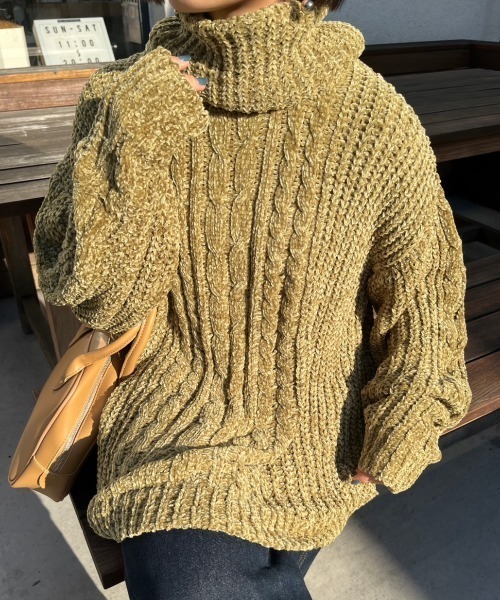 nemne store(ネンネストア)の「【低身長用サイズあり】ネックウォーマー付きロングモールニットプルオーバー(ニット/セーター・レディース・アイボリー/グリーン/ピンク・SMALL/MEDIUM)」の11枚目の写真