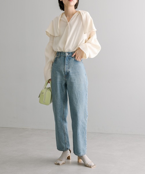 mystic（ミスティック）の「ラッフルカラーシャツ（シャツ/ブラウス・レディース・アイボリー/ブラック/ブルー・FREE）」の7枚目の写真