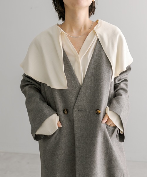 mystic（ミスティック）の「ラッフルカラーシャツ（シャツ/ブラウス・レディース・アイボリー/ブラック/ブルー・FREE）」の18枚目の写真